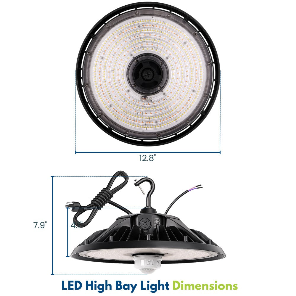Konlite UFO Round LED High Bay light dimensions