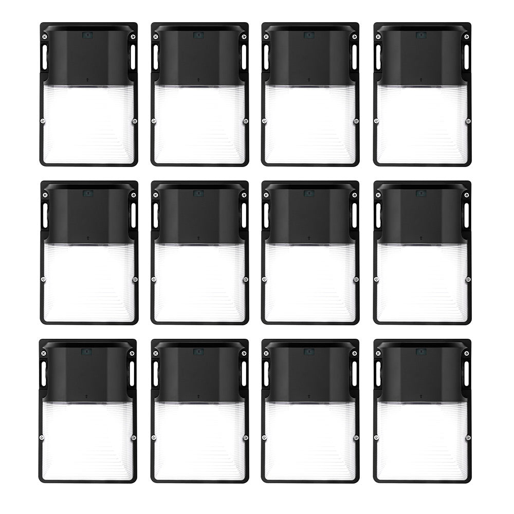 12-pack of Konlite WM7 Mini LED Wall Pack Black Fixtures