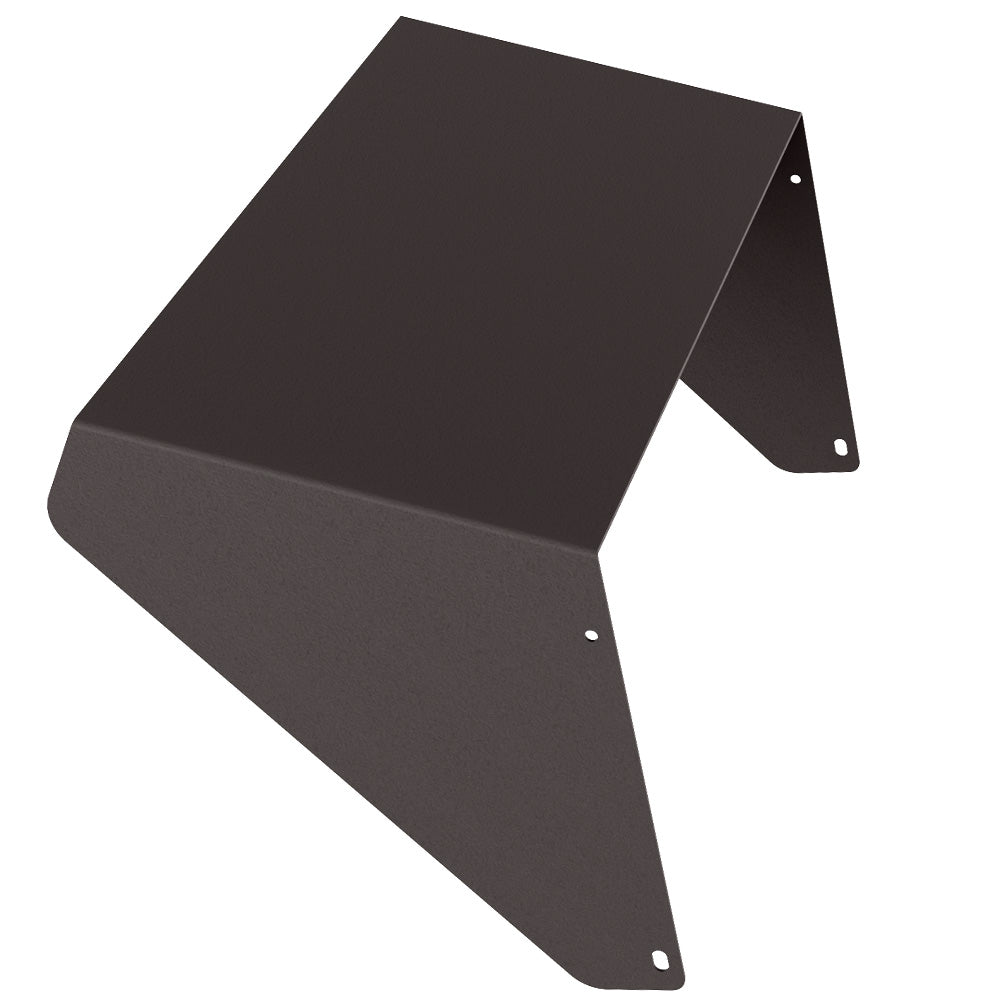 side view of full cutoff wall pack shield for Konlite WP7 wall pack