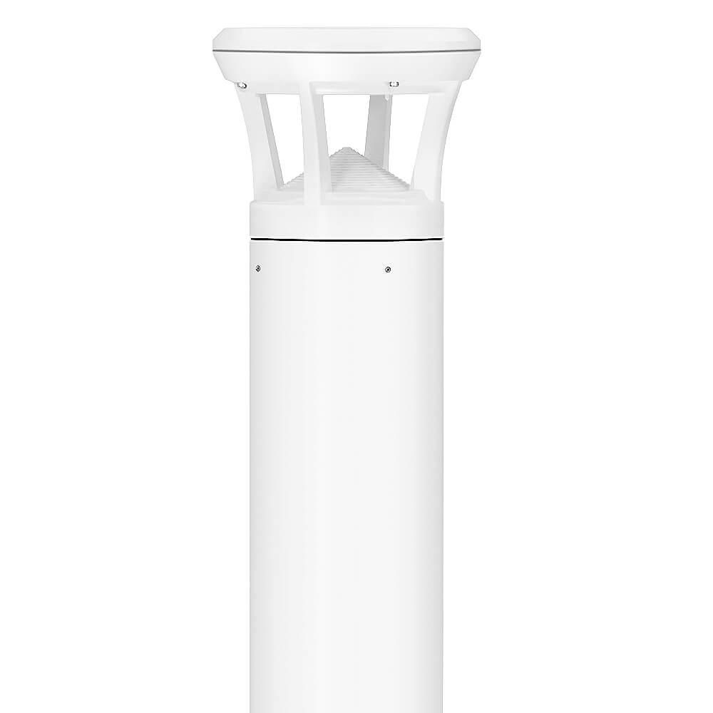 White outdoor lamp post on a white background
