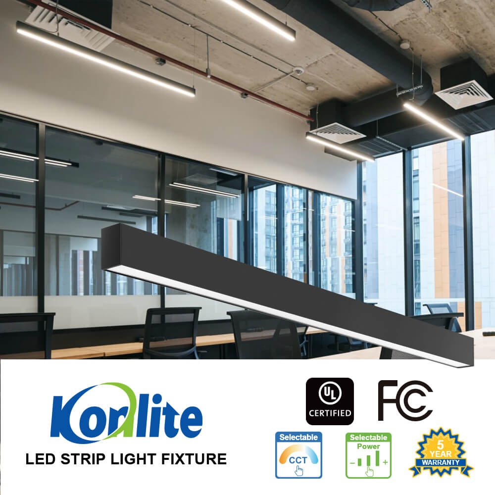 Black White 4 FT Architectural Linear Light LED Linear Fixture