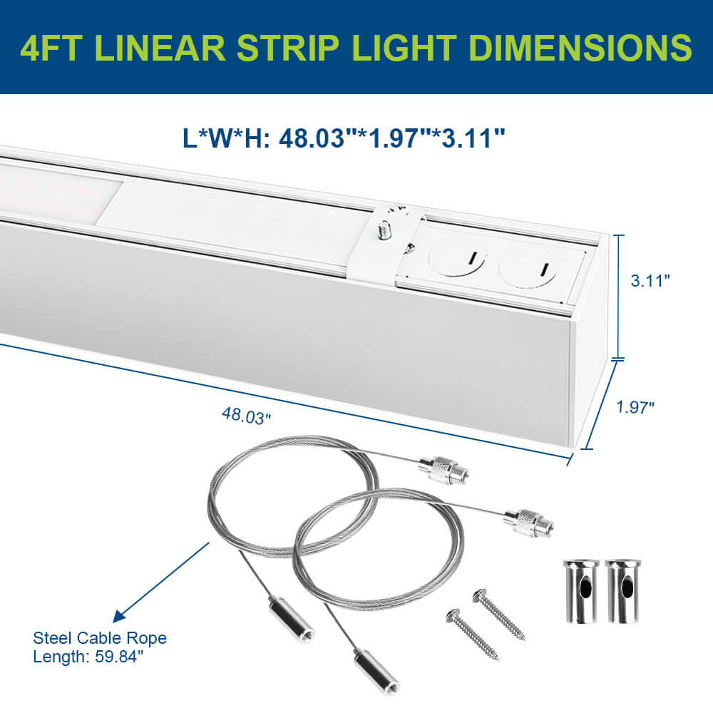 Dimensions of 4 FT Architectural Linear Light LED Linear Fixture