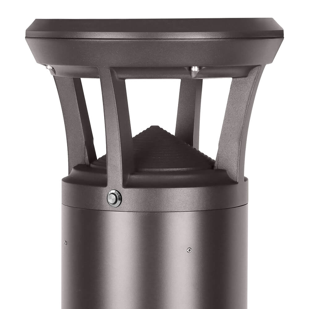 Dark brown 4ft Konlite LED Bollard Light head with 4W Emergency Battery