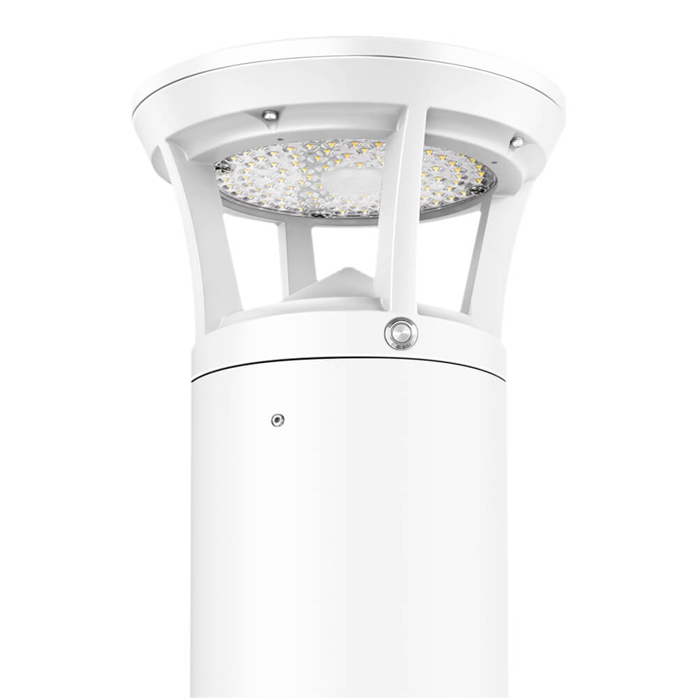 2 FT. Konlite White LED Bollard Light - 3,000 Lumens - 3 Watts Selectable - 3 CCT Selectable - 120-277V - 100W Equal