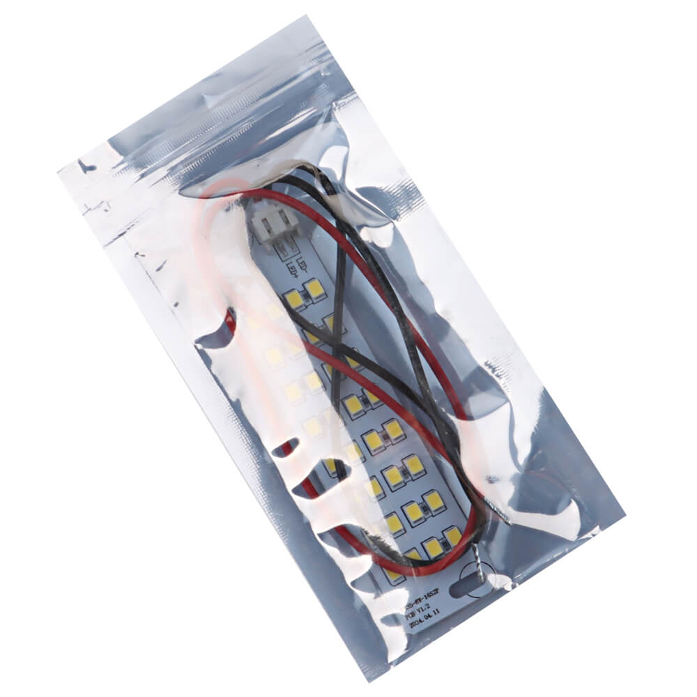 LED strip light in clear packaging on a white background