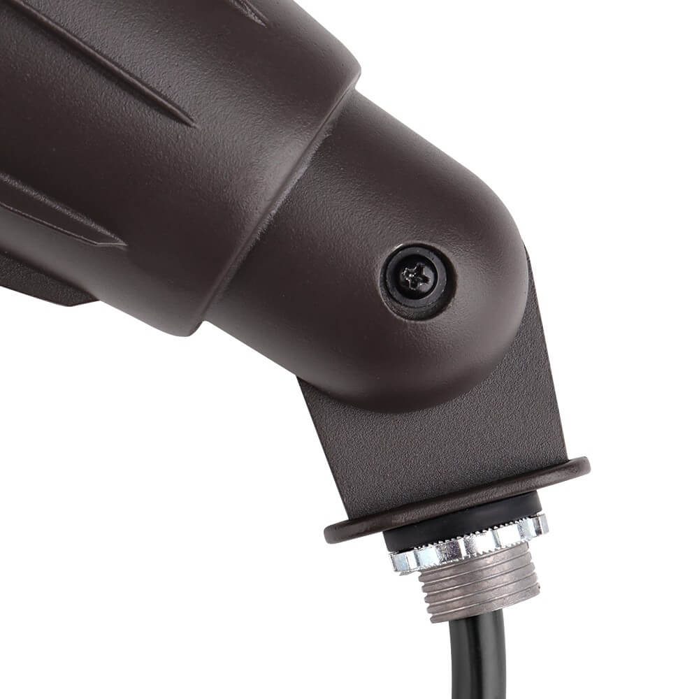 Close-up of a black tool with a metallic component of 25W LED Outdoor Bullet Flood Light fixture