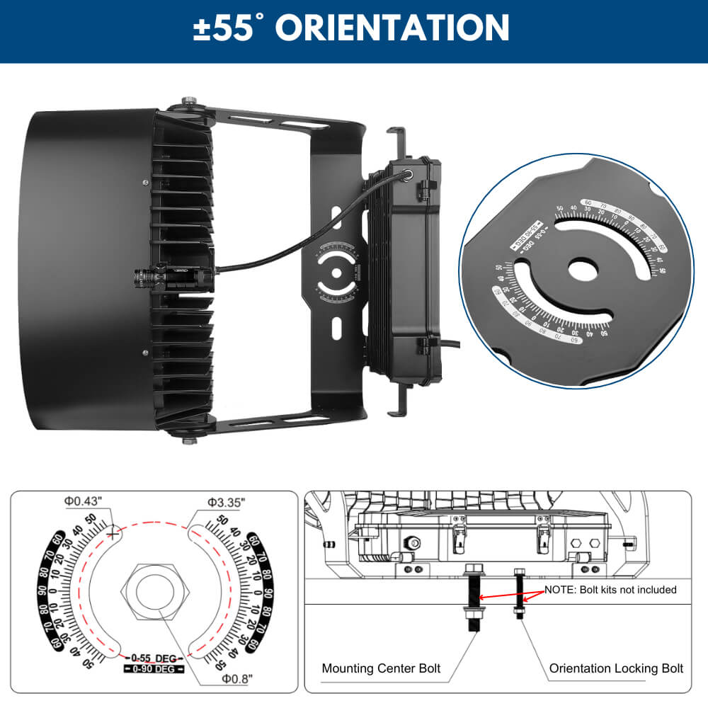 Konlite VEGA Premium LED Stadium Light orientation plate