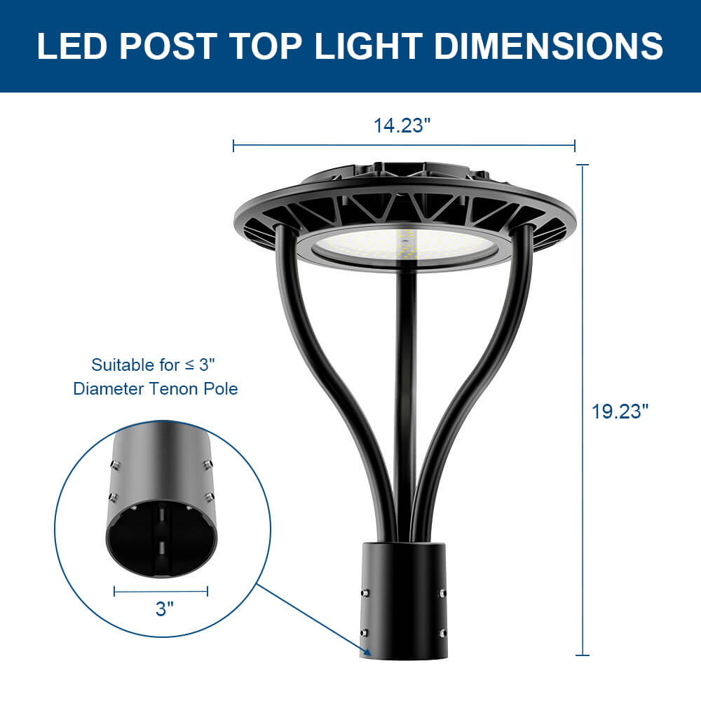 Konlite 150w Post Top Light dimensions