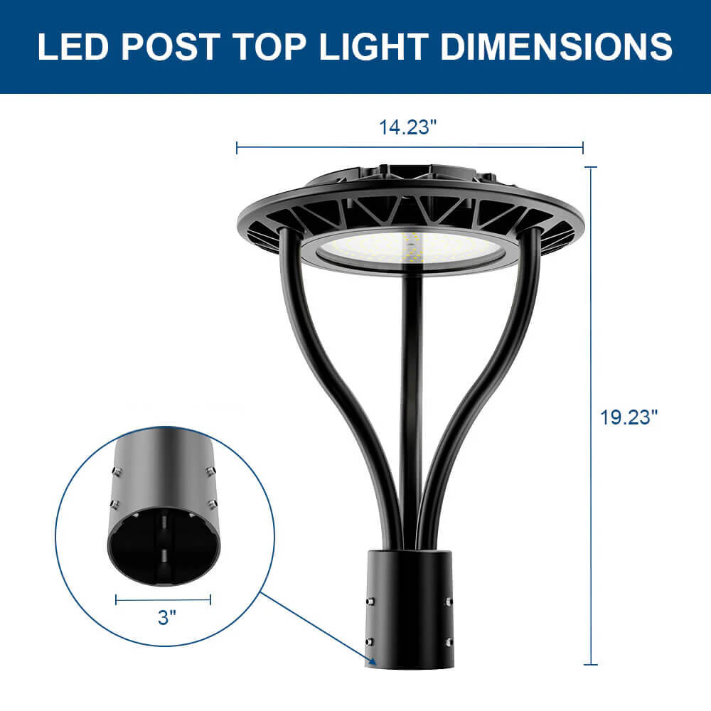 Konlite 150w Post Top Light dimensions