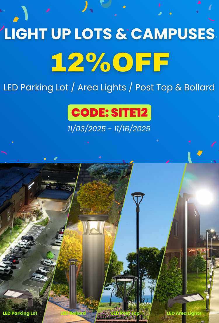 Light up parking lots and campuses - 12% off with coupon code SITE12
