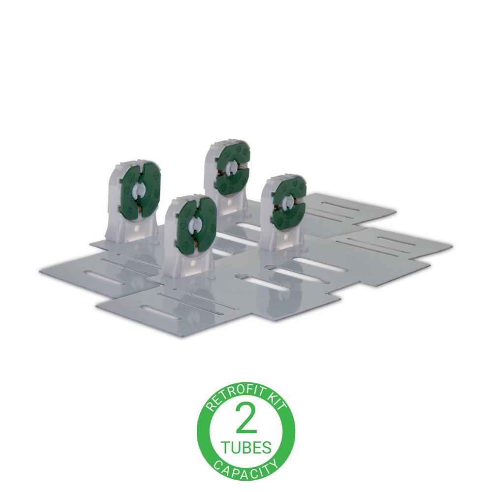 2 lamp 4ft fluorescent to LEd retrofit kit