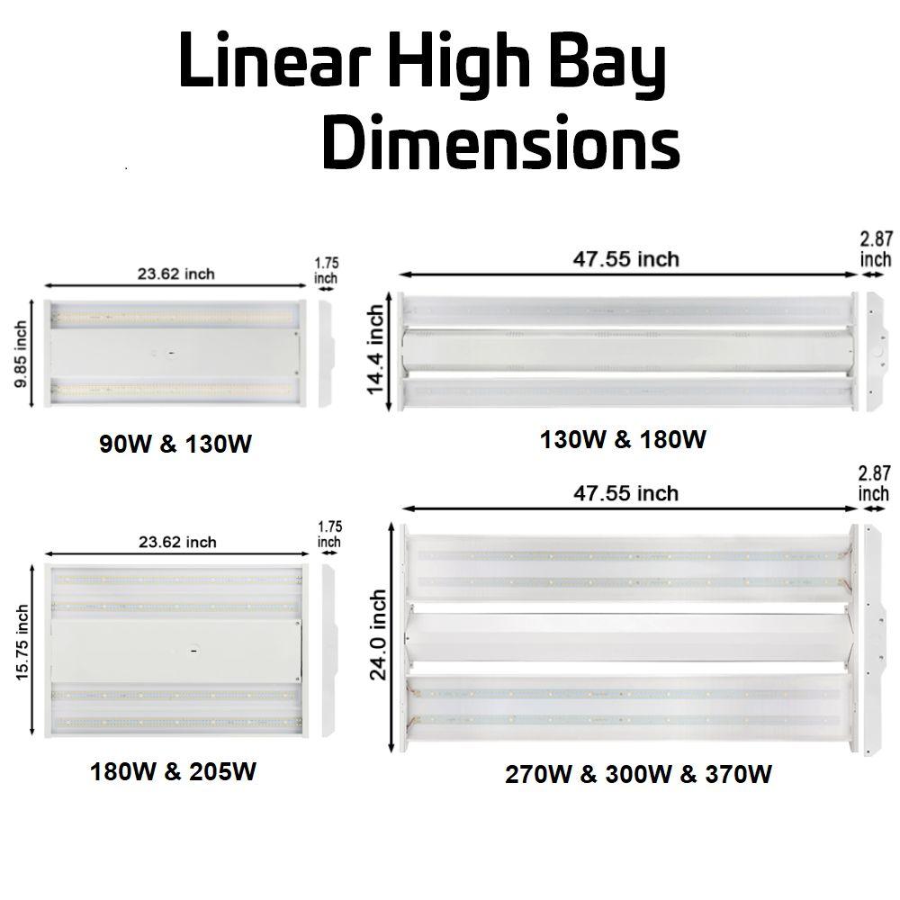 Konlite Linear LED Highbay Light dimensions