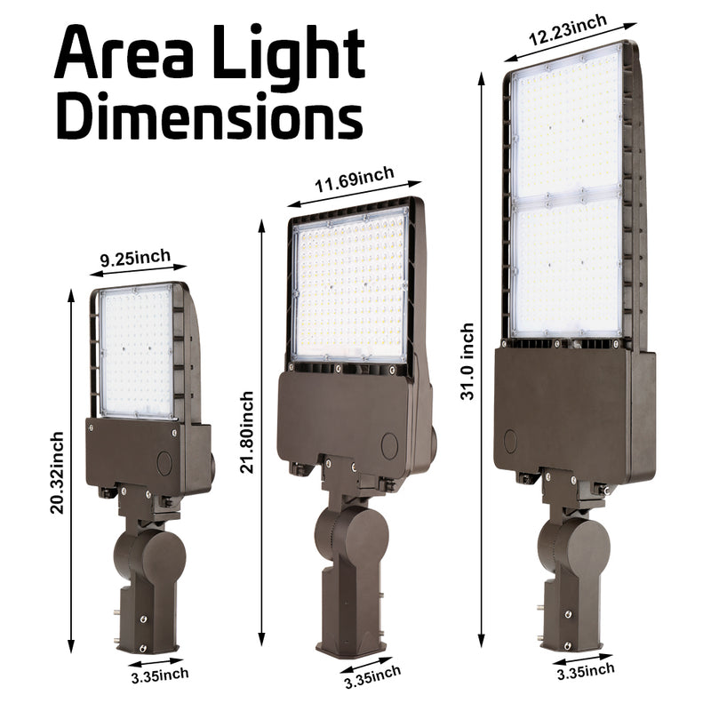 Konlite LED Outdoor Area Light dimensions