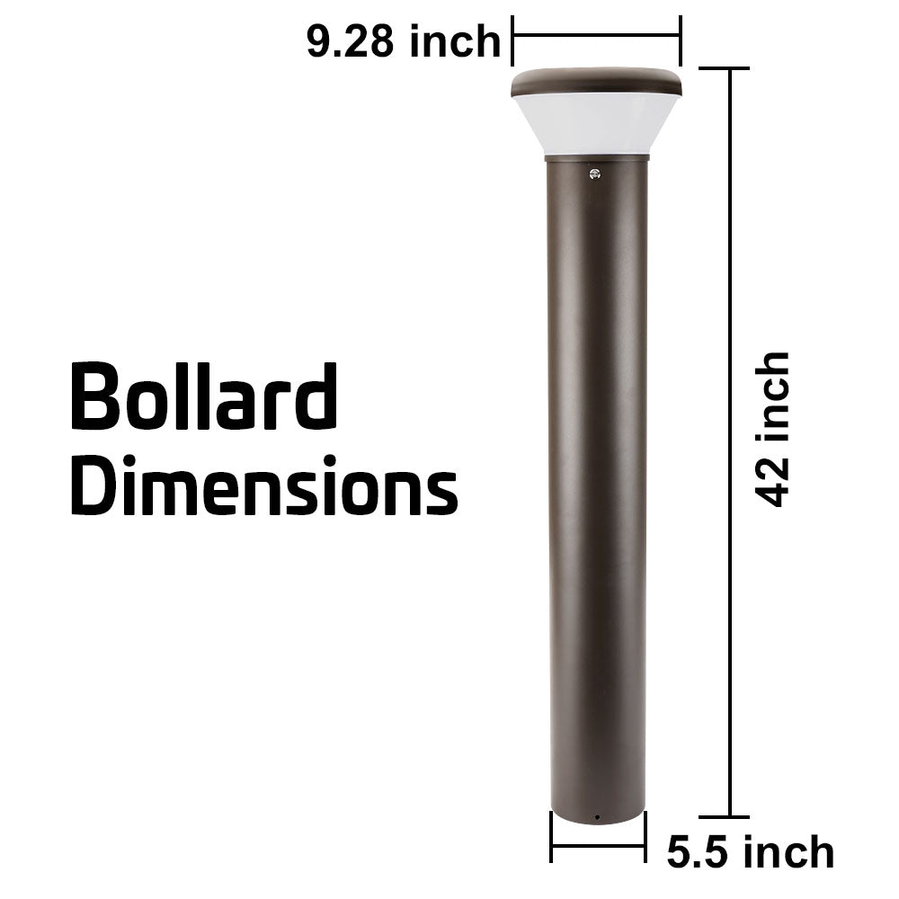 Konlite LED Bollard Light dimensions