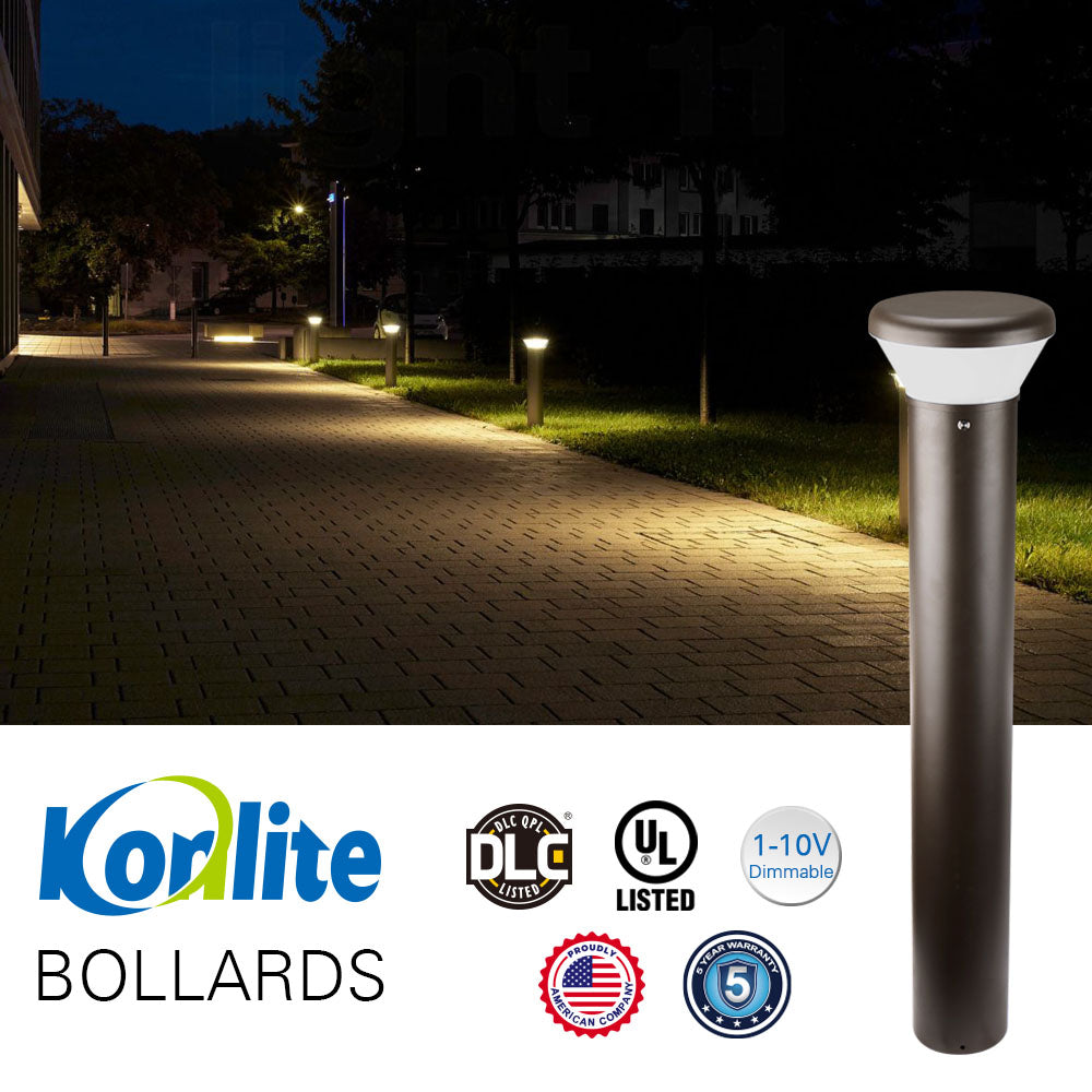UL and DLC certified Konlite LED Bollard Light light up a pathway