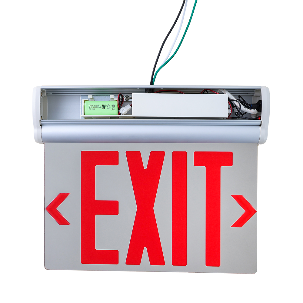 inside LED edge-lit exit sign red letter driver
