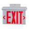 LED edge-lit exit sign red letter top front wall mount