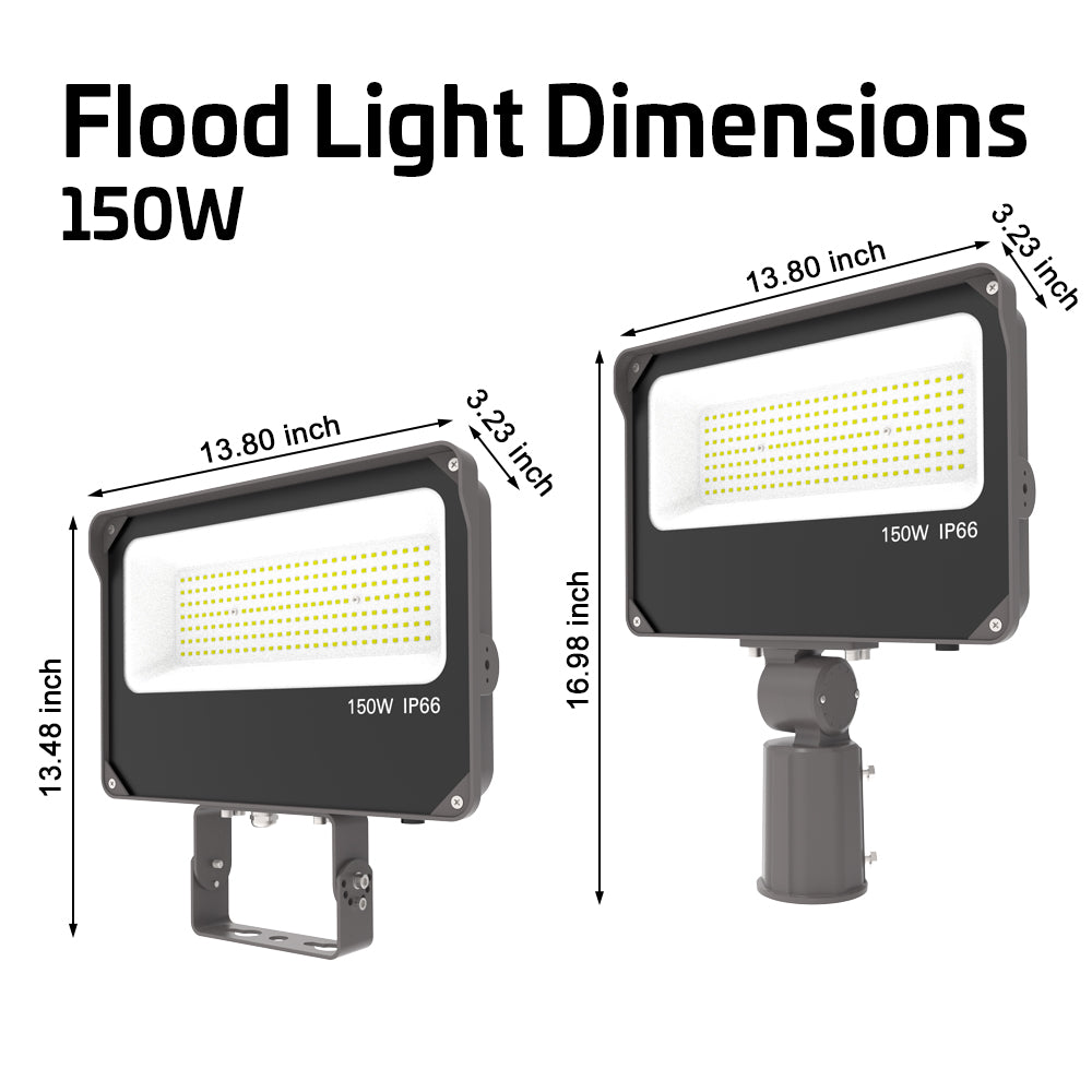 konlite 150W flood light Dimensions