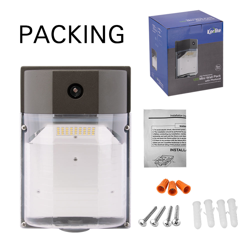 LED mini wall pack with accessories