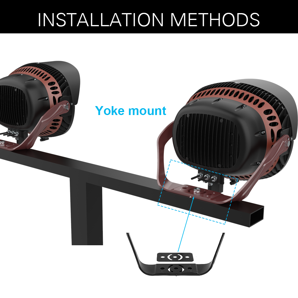 yoke intallation for led sports light