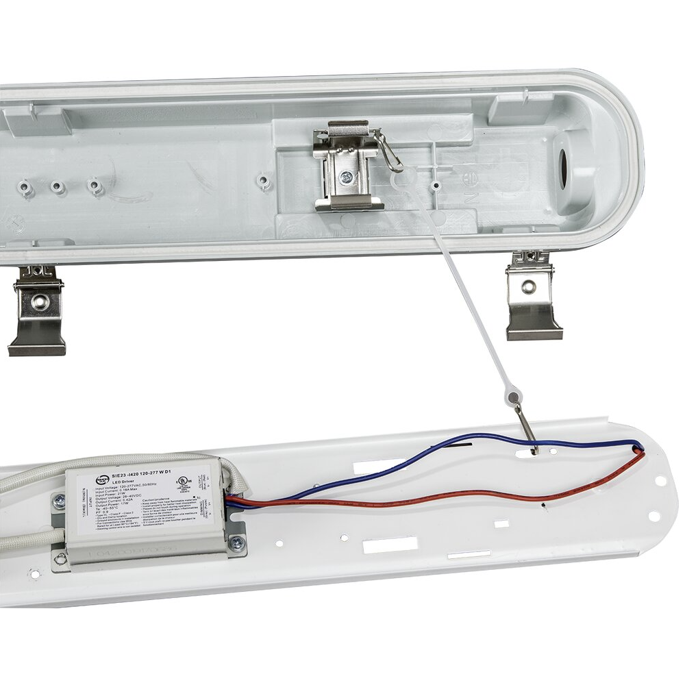 Vaportight fixture inside