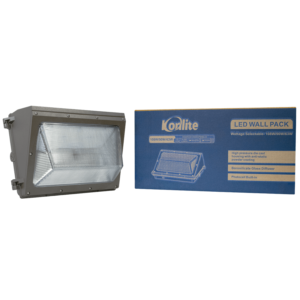 LED Wall Pack light with Photocell and box