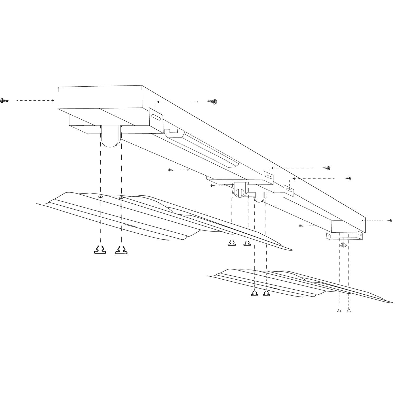 Techbrite LED Retrofit Kit Converts 2 Lamp 8Ft Fluorescent Strip Light Into 4 4ft LED Tubes