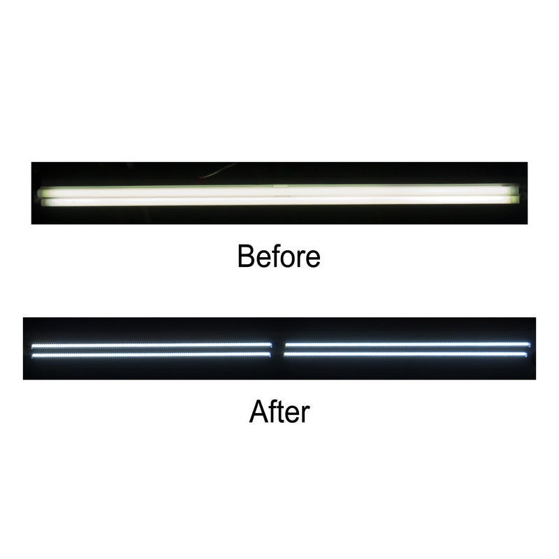 Techbrite LED Retrofit Kit Converts 2 Lamp 8Ft Fluorescent Strip Light Into 4 4ft LED Tubes