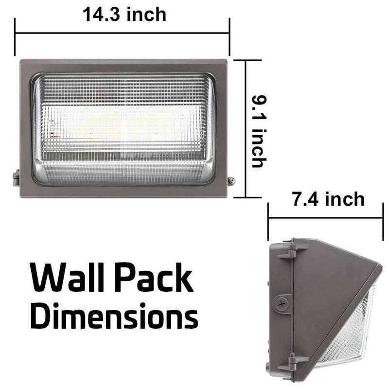 Dimensions of LED wall pack