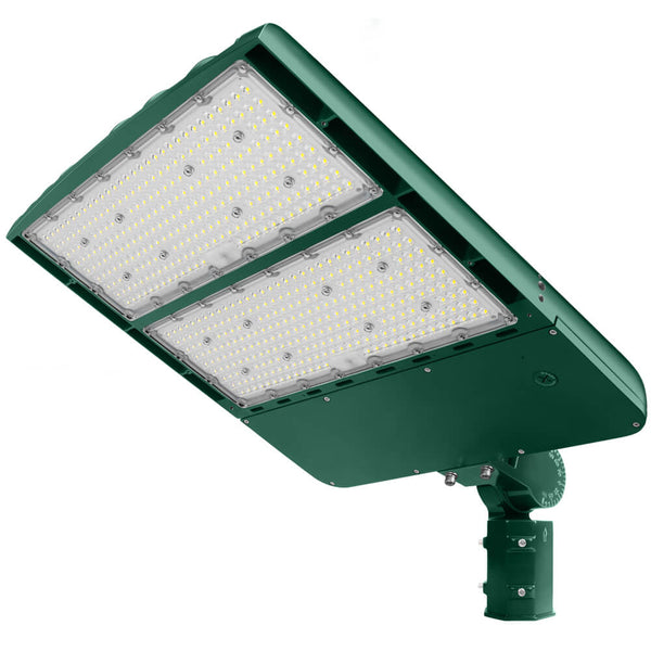 Konlite Spica 400W Hunter Green LED Tennis court light with slipfitter arm