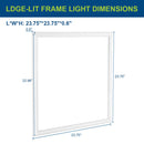 Konlite 2x2 ft LED Frame light fixture dimensions 