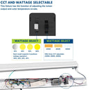4ft Linear LED Strip Fixture with CCT and wattage selectable 