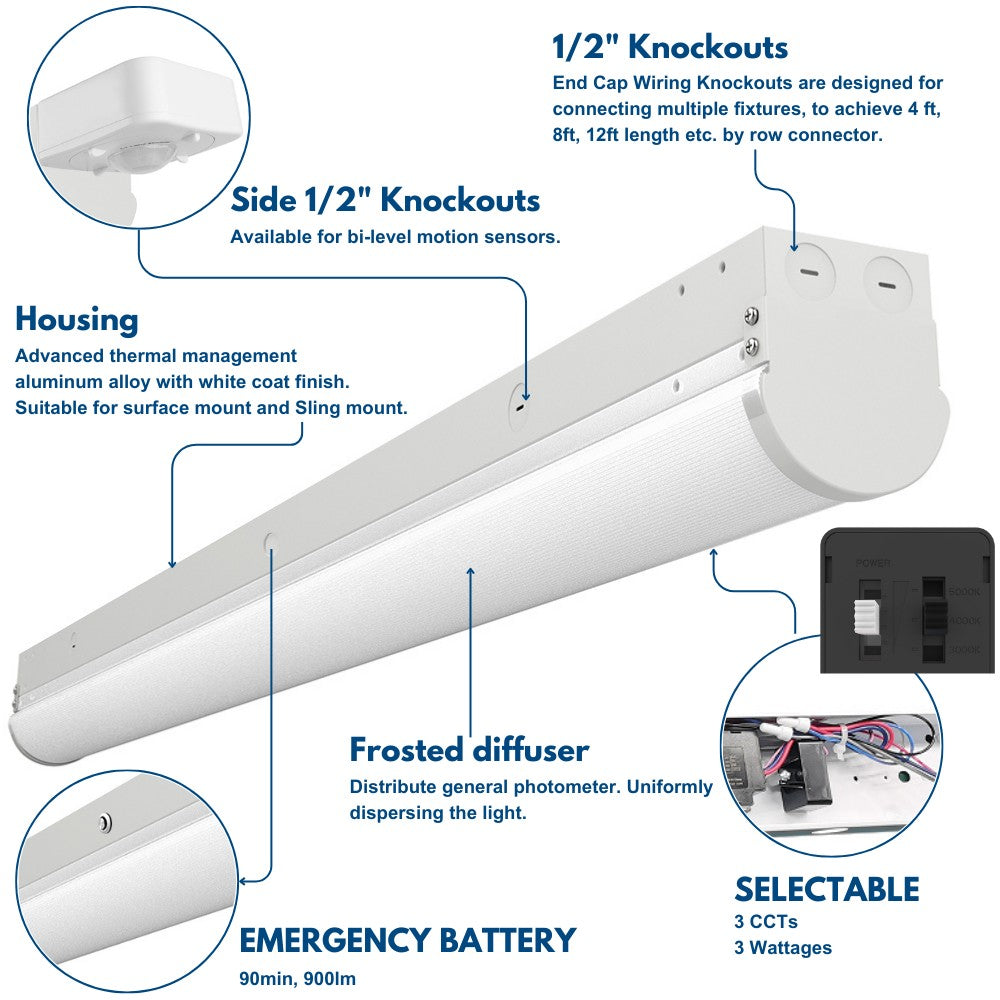 6200 Lumens 4ft LED Strip Light | Watts and CCT Selectable | RevolveLED ...