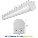 4ft Linear LED Strip Fixture Dimensions