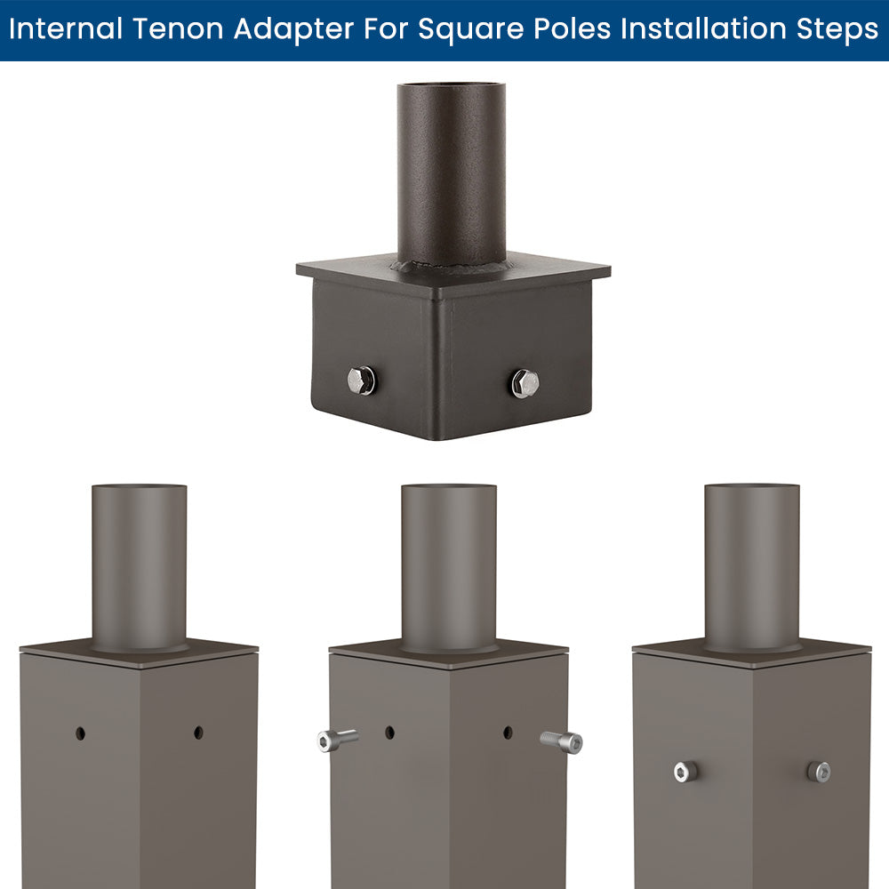 4" Square Pole Mount Tenon Adapter