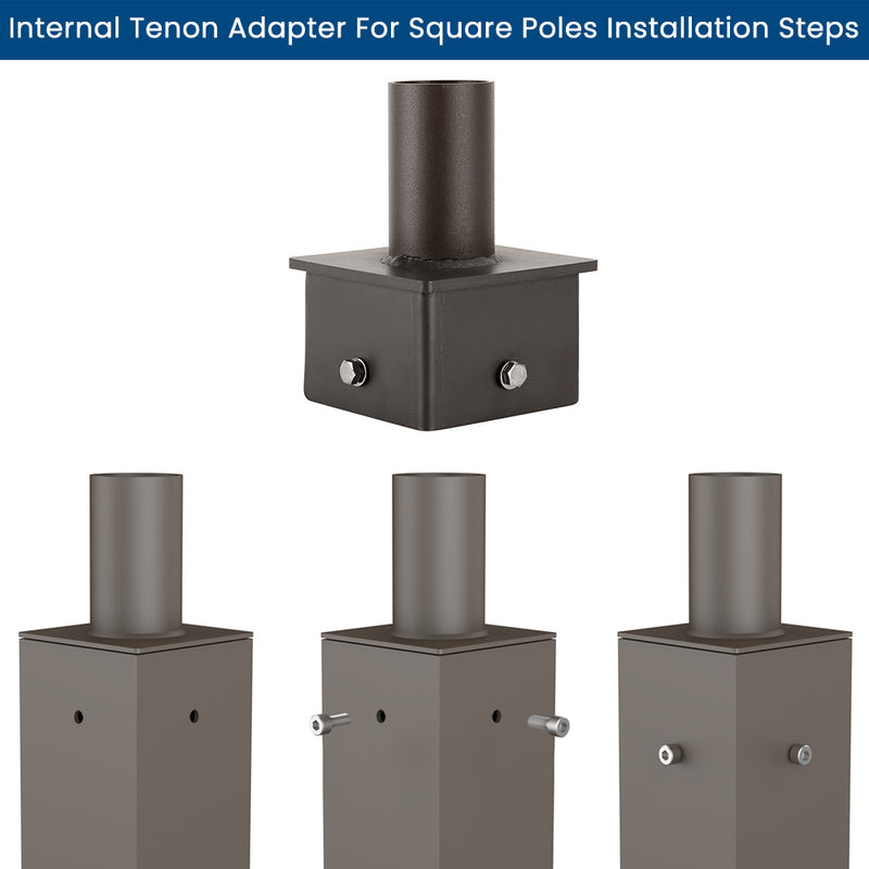 5" Square Pole Mount Tenon Adapter