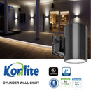 Black Konlite 6 inch LED Cylinder Up and Down Wall Light fixture 