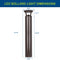 LED bollard light with dimensions labeled on a white background