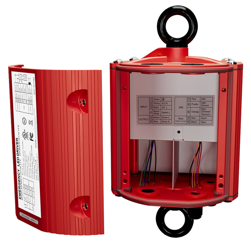 Inside of 40W Emergency Battery Backup for LED High Bay Light