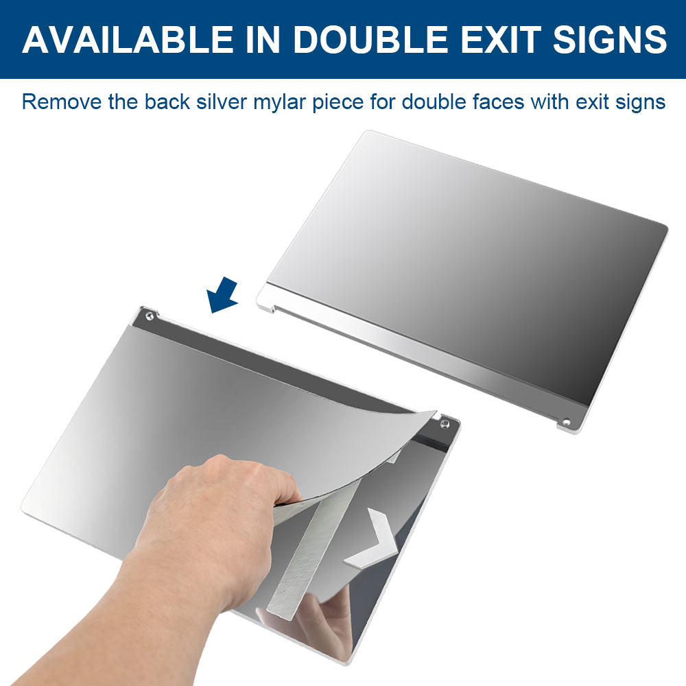 How to remove the back mylar to make a double faces exit sign