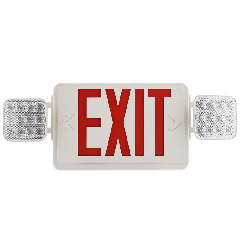 LED Exit Emergency Light Combo - Remote Head Capable