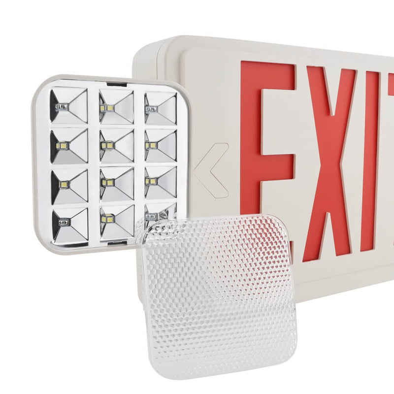 LED Exit Emergency Light Combo - Remote Head Capable