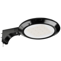 Black finish Konlite Atria LED Area Light with Extrusion Arm