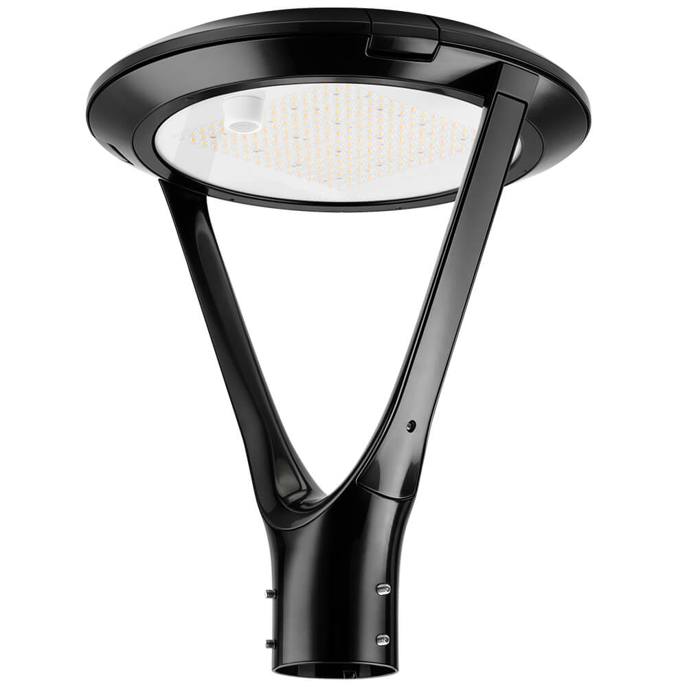 Motion Sensor installed on Konlite Black Atria LED Post Top Light