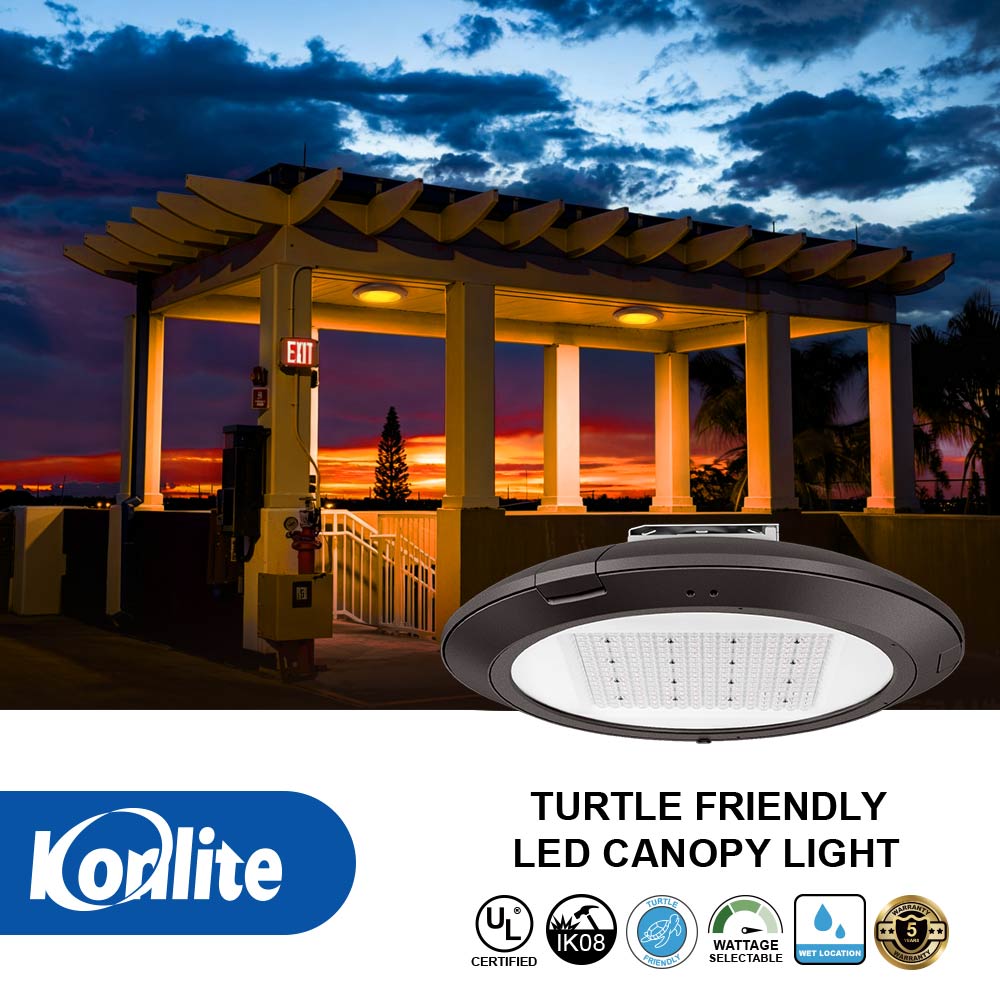 63W Konlite Atria Premium Amber LED Canopy Light 