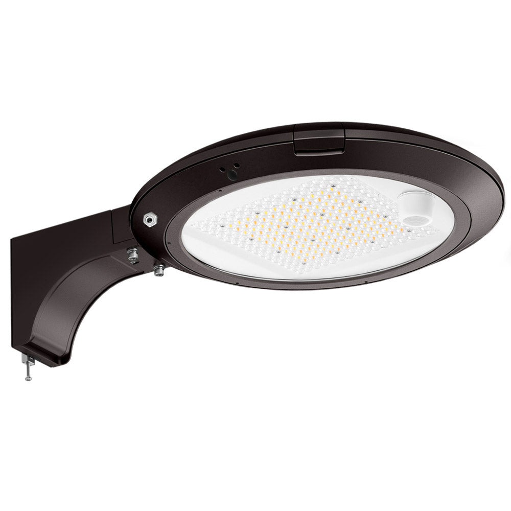 63W Konlite Atira LED Area Light with Extrusion Mount and motion sensor, photocell