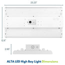 Dimensions of Konlite ALTA 165W LED High Bay Light