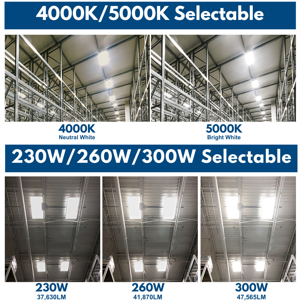 Konlite ALTA 300W LED High Bay Light wattage and CCT selectable