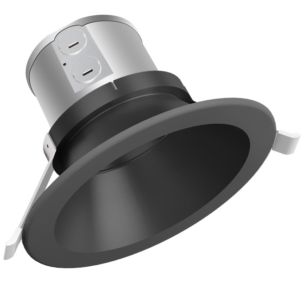 Konlite recessed down light with 6" black Trim