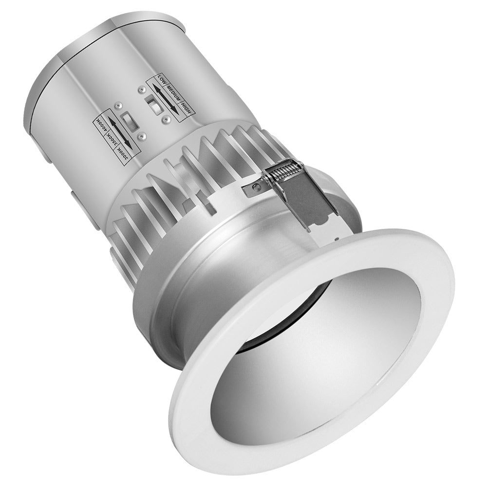 Konlite recessed down light with 4" white Trim